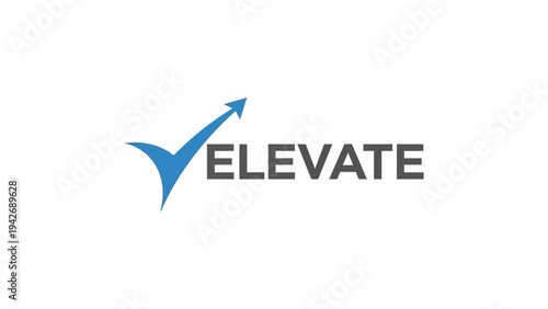 Elevate logo with checkmark and upward arrow symbolizing growth.