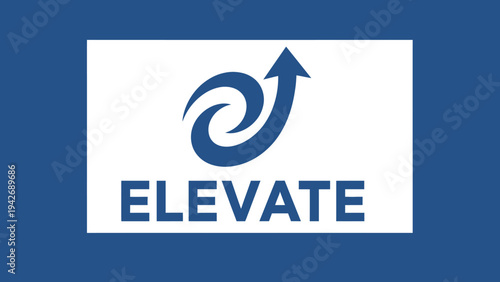 Elevate logo with upward arrow and stylized E for business growth.