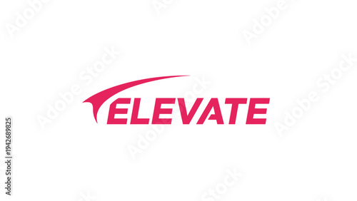 Elevate wordmark logo with abstract swoosh.