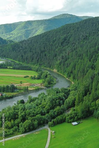 Wallpaper Mural Aerial view of river in green valley Torontodigital.ca