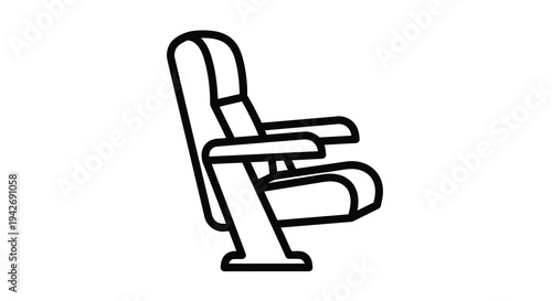 Simple line drawing of a single movie theater seat silhouette