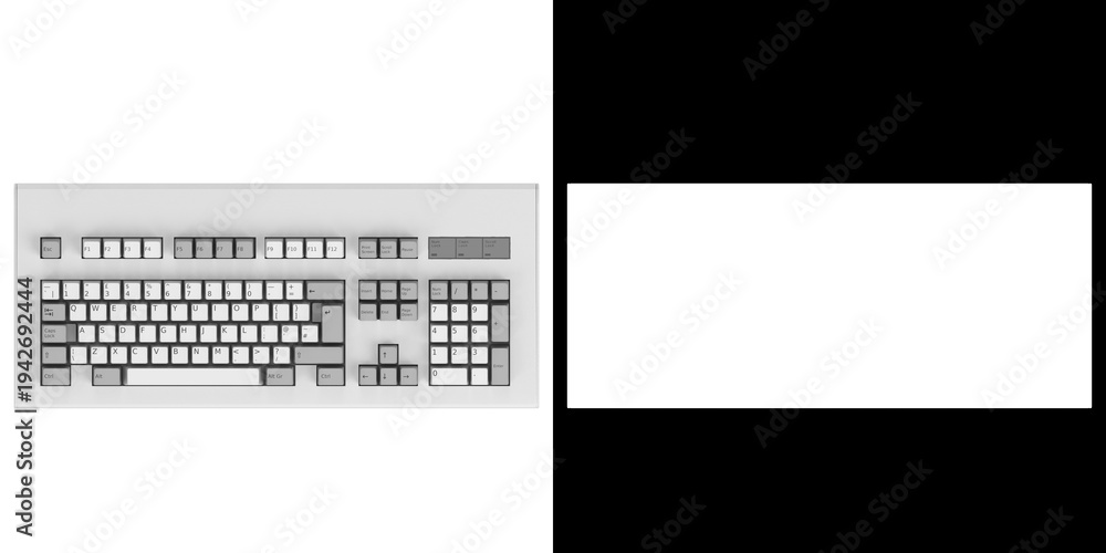 Fototapeta premium 3D rendering illustration of a Vintage Personal Computer Keyboard