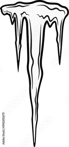 A drawing of an icicle formation, with multiple pointed frozen water drips