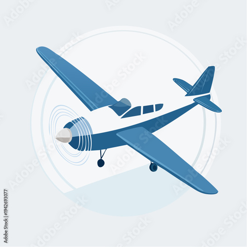 Stylized illustration of a classic propeller airplane, symbolizing aviation and freedom in a clear, iconic design