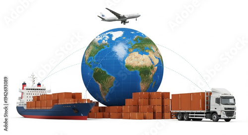 Global Logistics Shipping Cargo Transport.