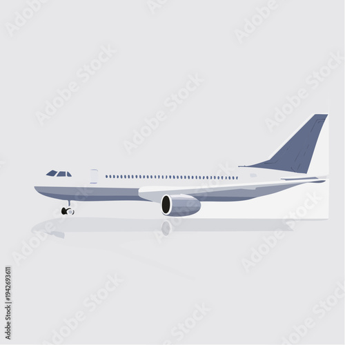 Illustration of a generic commercial passenger airplane preparing for flight, symbolizing global travel and aviation industry