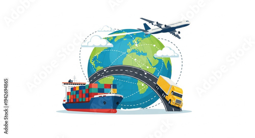 Global Logistics Shipping Cargo Transport.