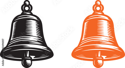 Two bells with different colors Vector, illustration