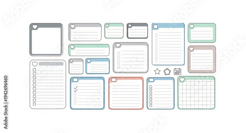 Collection of colorful sticky notes and memo pads for reminders and planning.