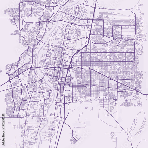 Albuquerque City Map Sophisticated Geometric Urban Topography Featuring Meticulous Linework and Balanced Composition in a Timeless Minimalist Soft Lavender Blueprint Aesthetic for Modern Decor.