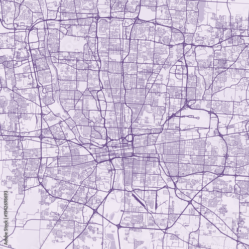 Columbus City Map Sophisticated Geometric Urban Topography Featuring Meticulous Linework and Balanced Composition in a Timeless Minimalist Soft Lavender Blueprint Aesthetic for Home Decor.