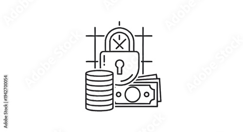 Secure Financial Transactions and Investment Protection Icon.