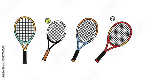 Tennis Racket Line art vector dynamic contemporary abstract color