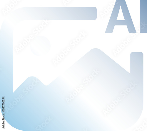AI Image Recognition Technology Cloud Sky Blue Gradient Icon