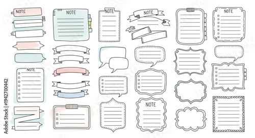 Collection of Hand-Drawn Frames and Labels for Creative Design.