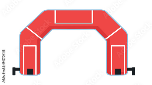 Red inflatable arch for outdoor events and sports competitions