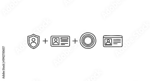 Security and Identity Verification Process Icons.