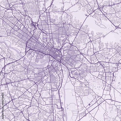 Richmond City Map Sophisticated Geometric Urban Topography Featuring Meticulous Linework and Balanced Composition in a Timeless Minimalist Soft Lavender Blueprint Aesthetic for Classic Home.