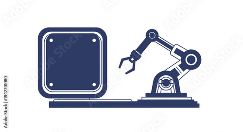 Robotic Arm and Industrial Panel in Modern Design.