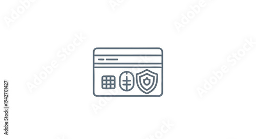 Secure Credit Card With Security Icons Vector Illustration.