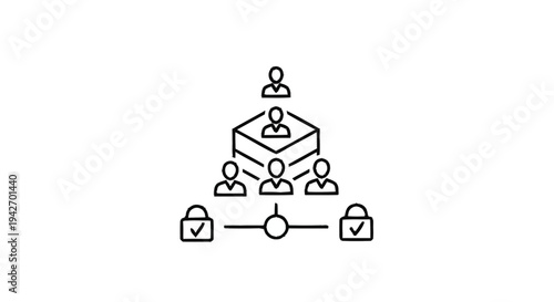 Organizational structure with secure access and hierarchy.