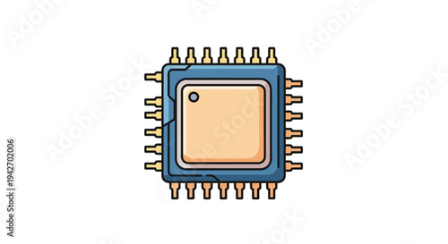 Close-up of a Microprocessor Chip with Pins Ready for Installation