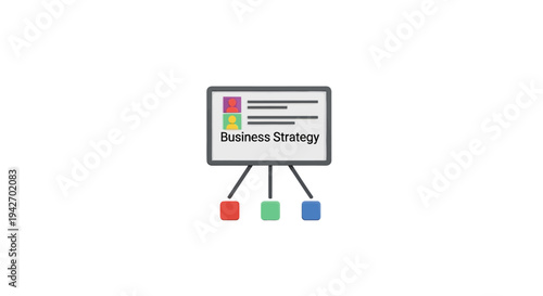 Business Strategy Presentation on a Whiteboard with Colorful Markers