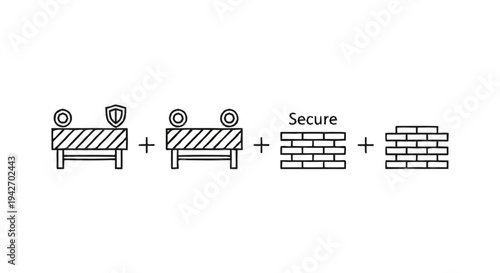 Security Barrier and Brick Wall Combination for Protection.