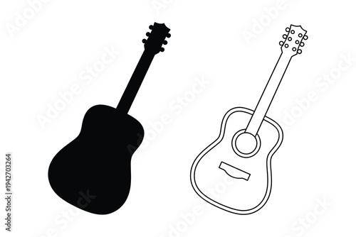 Two acoustic guitars side by side
