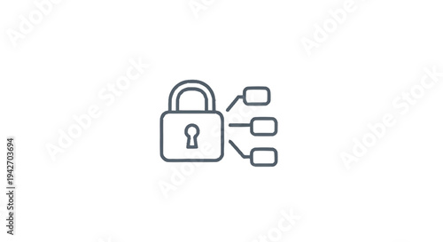 Padlock Icon Representing Security and Data Protection.