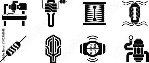 Electronic Components and Industrial Engineering Icon Set