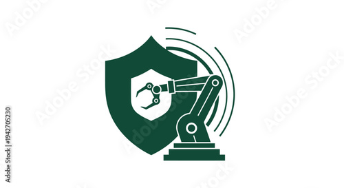 Robotic Arm Protecting Shield with Industrial Security Concept.