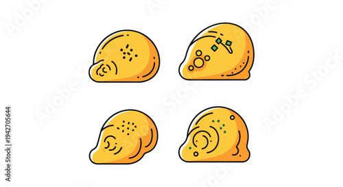 Thai Omelette Line art vector clean abstract color