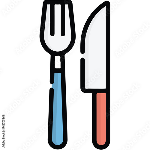 set of kitchen cutlery