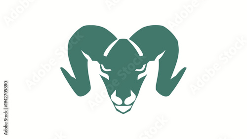 Ram Head Graphic Symbol Vector Illustration.