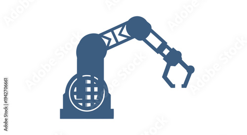 Robotic Arm with Globe Base Illustrating Industrial Automation.