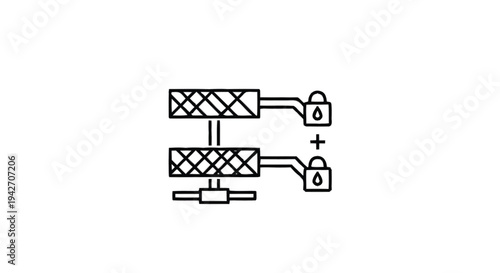 Secure Data Transfer and Storage Concept Icon.