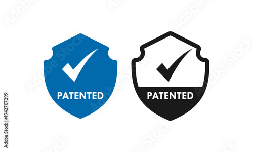 Patented badge design template illustration