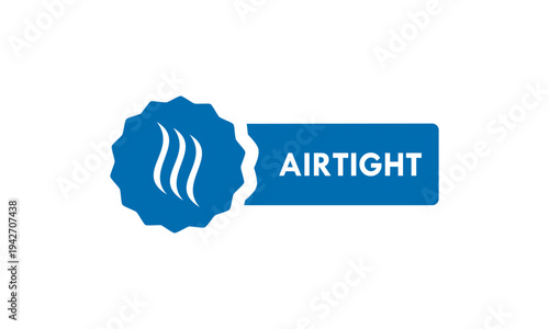 Airtight logo with wave symbols in solid blue, representing protection, air circulation, and secure sealing for industrial or storage solutions.