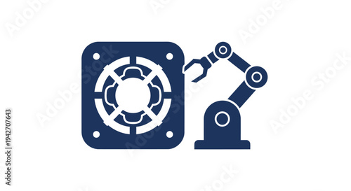 Robotic Arm Assembling Industrial Fan Component.