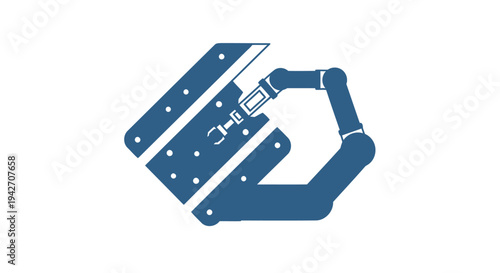 Robotic Arm Assembling Industrial Component with Precision.