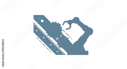 Robotic Arm Assembling Industrial Machinery Gears.