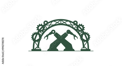 Robotic Arms Archway Industrial Technology Symbol.