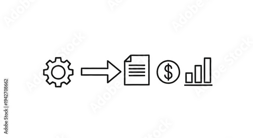 Process Flow From Gears to Financial Growth Chart.