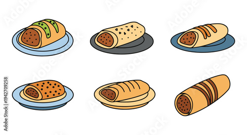 Tamale Plate Line art vector soft artistic abstract illustration