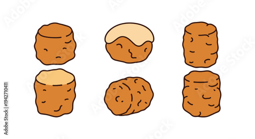 Tater Tots Line art vector minimal contemporary abstract color