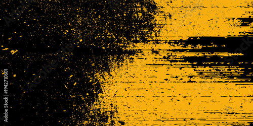 Abstract grunge texture with strong contrast, black and yellow color palette