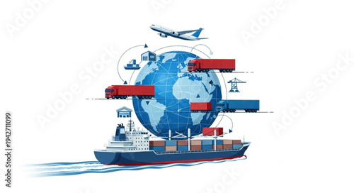 Global Shipping Cargo Ship Transportation.