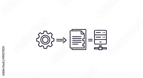 Process Workflow Data Storage Iconography.