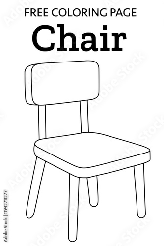 “Detailed black ink line illustration of a racing style gaming chair with headrest holes, curved back support, armrests and five wheel base, symmetrical front view, vector outline style.”